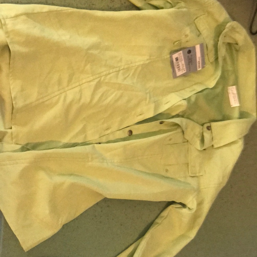 Brand new sap green polyester breathable shirt
